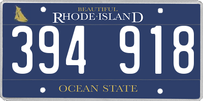RI license plate 394918