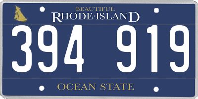 RI license plate 394919
