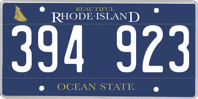 RI license plate 394923