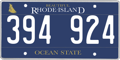 RI license plate 394924