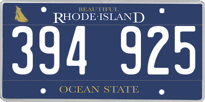 RI license plate 394925