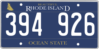 RI license plate 394926