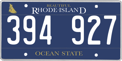 RI license plate 394927
