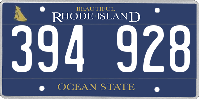 RI license plate 394928