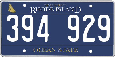 RI license plate 394929