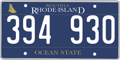 RI license plate 394930