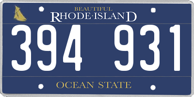 RI license plate 394931
