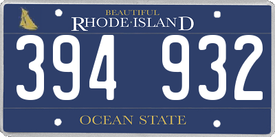 RI license plate 394932