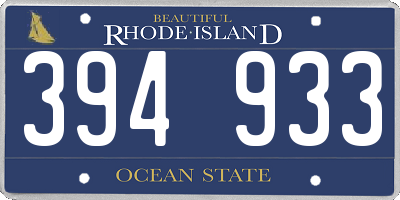 RI license plate 394933
