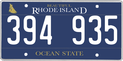 RI license plate 394935