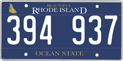 RI license plate 394937