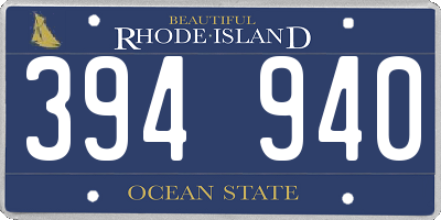 RI license plate 394940