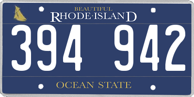 RI license plate 394942