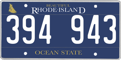RI license plate 394943