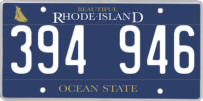 RI license plate 394946
