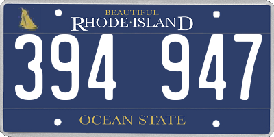 RI license plate 394947