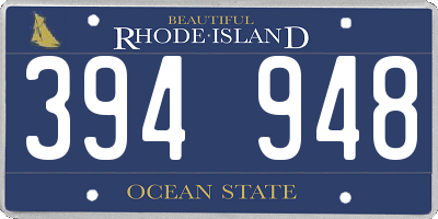 RI license plate 394948