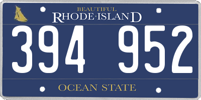 RI license plate 394952