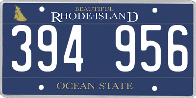 RI license plate 394956