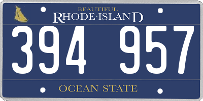 RI license plate 394957