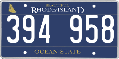RI license plate 394958