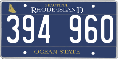 RI license plate 394960