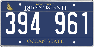 RI license plate 394961