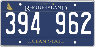 RI license plate 394962