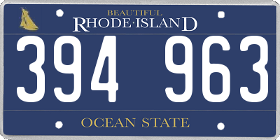 RI license plate 394963