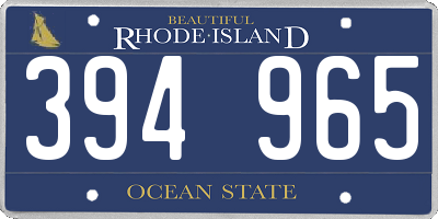 RI license plate 394965