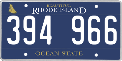 RI license plate 394966
