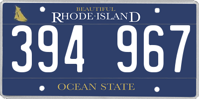 RI license plate 394967