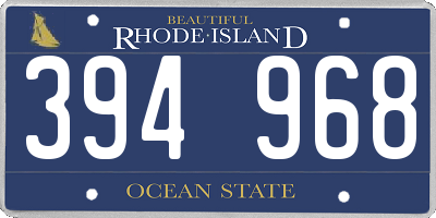 RI license plate 394968