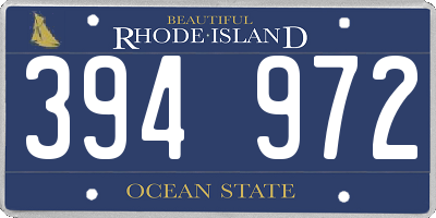 RI license plate 394972