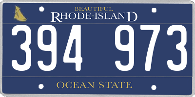 RI license plate 394973