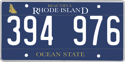 RI license plate 394976