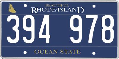 RI license plate 394978