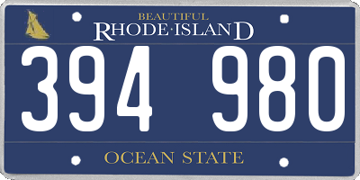 RI license plate 394980