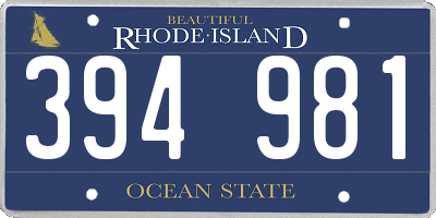 RI license plate 394981