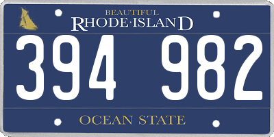 RI license plate 394982