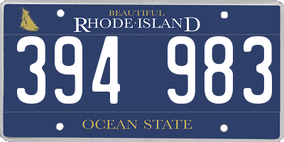 RI license plate 394983