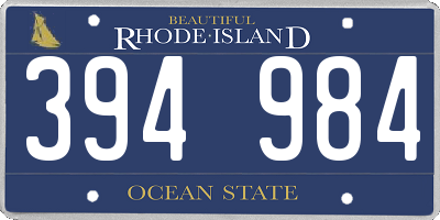 RI license plate 394984