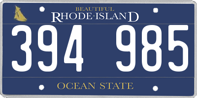 RI license plate 394985