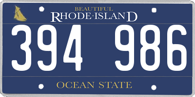 RI license plate 394986