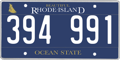 RI license plate 394991