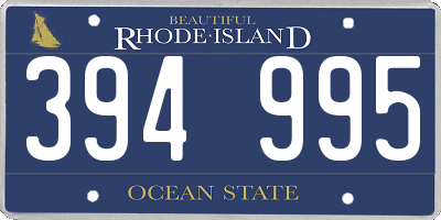 RI license plate 394995
