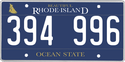 RI license plate 394996