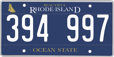 RI license plate 394997