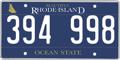 RI license plate 394998