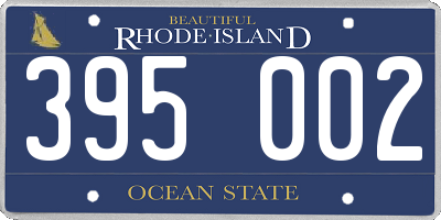 RI license plate 395002